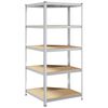 vidaXL Corner Shelf with Shelf Silver 90 x 90 x 198 cm Engineered Wood