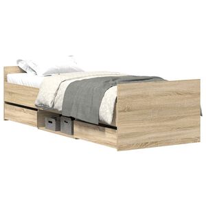 vidaXL Bed Frame without Mattress Sonoma Oak 100x200 cm