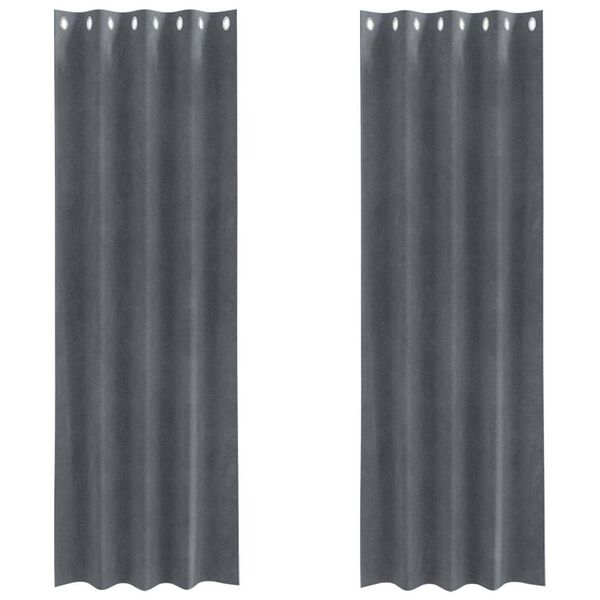 vidaXL Blackout Curtains 2 pcs Light Grey 140 x 260 cm Velvet