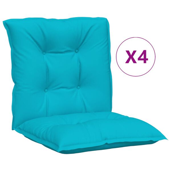vidaXL Garden Lowback Chair Cushions 4 pcs Turquoise 100x50x7 cm Fabric