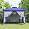 vidaXL Gazebo with Double Roof Blue 3x3x2.68 m Fabric