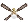 vidaXL Ceiling Fan with Light 106 cm Brown