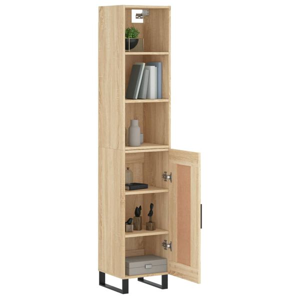 vidaXL Highboard Sonoma Oak 34.5x34x180 cm Engineered Wood