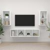 vidaXL Wall-mounted TV Cabinets 4 pcs High Gloss White Engineered Wood