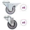 vidaXL 12 pcs Bolt Hole Swivel Casters 50 mm