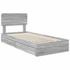vidaXL Storage Bed with Drawer Grey Sonoma 90 x 200 cm Engineered Wood
