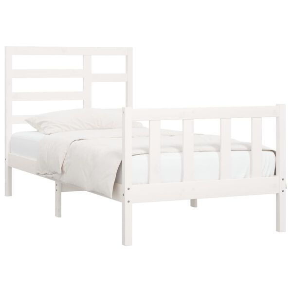 vidaXL Bed Frame without Mattress White 100x200 cm Solid Wood Pine