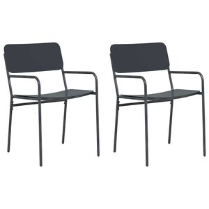 vidaXL Garden Chairs 2 pcs Anthracite 51 x 55 x 81 cm Steel