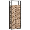 vidaXL Firewood Rack Matt Black 80x28x222 cm Steel