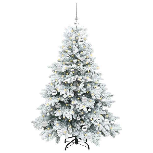 vidaXL Artificial Christmas Tree with 150 LEDs White 150 cm PE and PVC