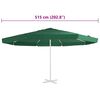 vidaXL Replacement Fabric for Outdoor Parasol Green 515 cm