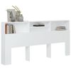 vidaXL Headboard Cabinet White 220x19x103.5 cm