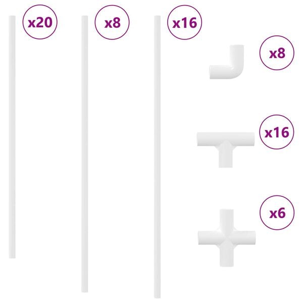 vidaXL PVC Pipe 2 pcs White 12.2 x 1.8 x 500 mm Mterialpp and PE