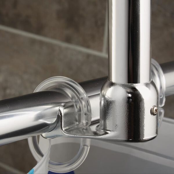 RIDDER Shower Curtain Rod Support Chrome 55x2.5x2.5 cm