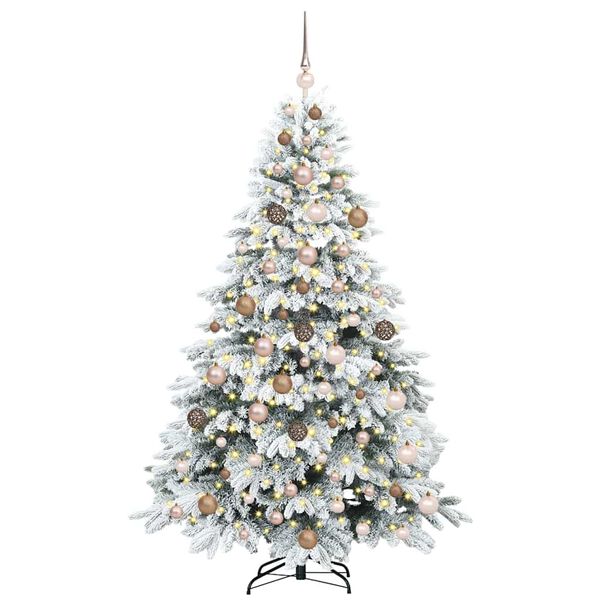 vidaXL Artificial Christmas Tree with 300 LEDs White 180 cm PE and PVC