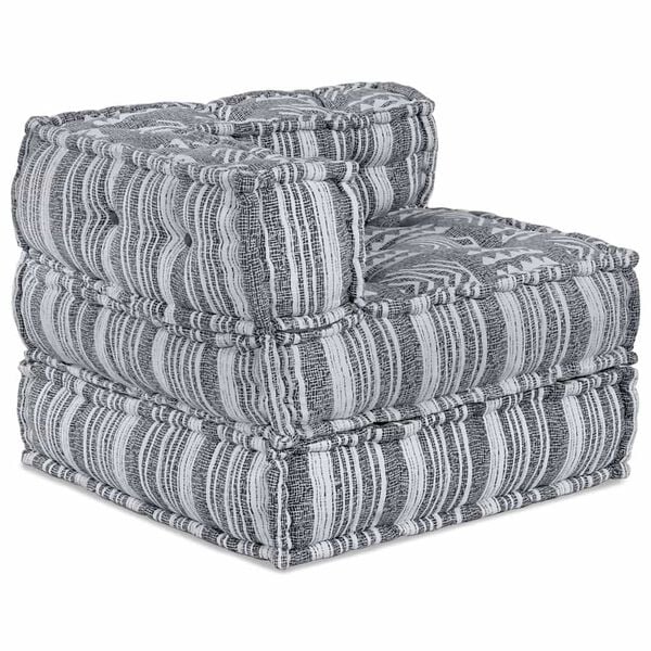 vidaXL Modular Sofa 3 pcs Grey Print Fabric