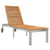vidaXL Sun Lounger Reclining Brown 207 x 58 x 35cm Solid Acacia wood