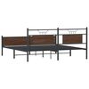 vidaXL Metal Bed Frame without Mattress Brown Oak 180x200 cm Super King
