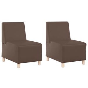 vidaXL Modular Sofa Unit Armless 2 pcs Brown 55 x 74 x 82 cm