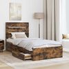 vidaXL Bed Frame with Drawer Smoked Oak 90 x 190 cm Engineered Wood