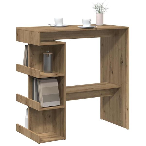 vidaXL Bar Table with Storage Rack Artisan Oak 100x48x101.5 cm