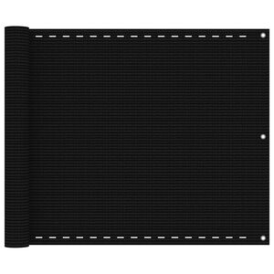 vidaXL Balcony Screen Black 75x300 cm HDPE