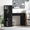 vidaXL Desk with Shelf Black Oak 113 x 54 x 120 cm Engineered Wood