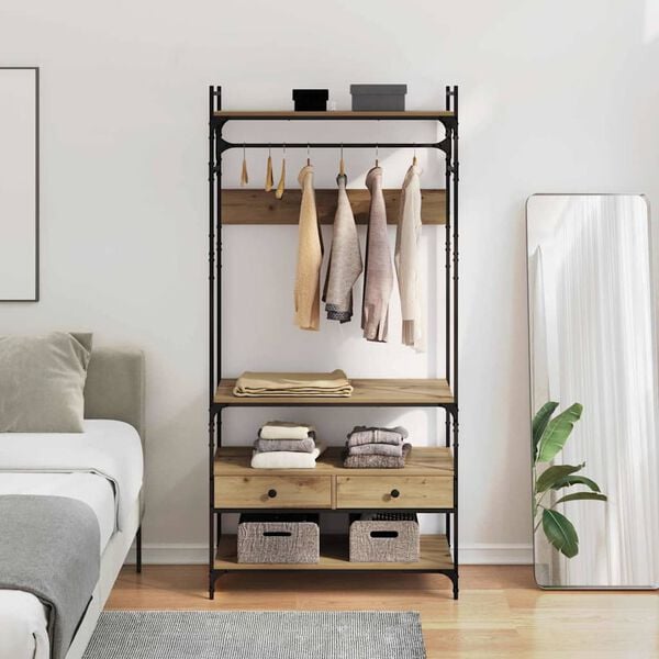 vidaXL Wardrobe Artisan oak 89 x 39 x 184.5 cm Engineered wood