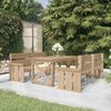 vidaXL 3 Piece Garden Dining Set Impregnated Solid Wood Pine