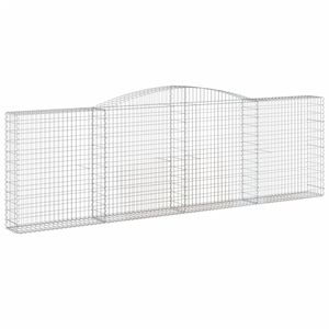 vidaXL Arched Gabion Basket 400x30x120/140 cm Galvanised Iron