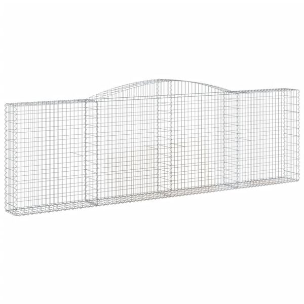 vidaXL Arched Gabion Basket 400x30x120/140 cm Galvanised Iron