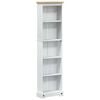 vidaXL Bookcase 46 x 20 x 170 cm Solid Pine Wood White