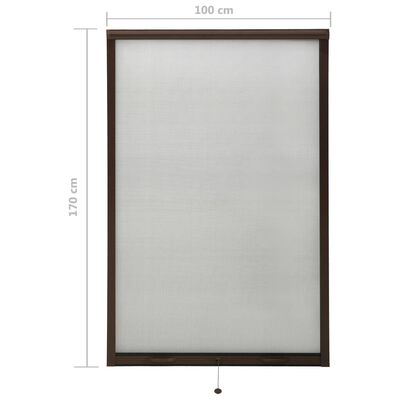 vidaXL Roll down Insect Screen for Windows Brown 100x170 cm