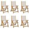 vidaXL Folding Chairs 6 pcs Solid Wood Acacia and Textilene