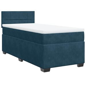 vidaXL Box Spring Bed with Mattress Dark Blue 80x200 cm Velvet