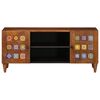 vidaXL TV Cabinet with Door Walnut 105 x 33.5 x 46 cm Solid Mango Wood