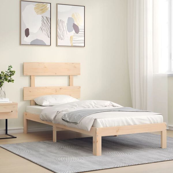 vidaXL Bed Frame without Mattress Small Single Solid Wood Pine