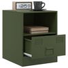 vidaXL Bedside Cabinet Olive Green 34.5x39x44 cm Steel