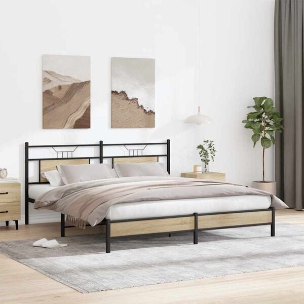 vidaXL Bed Frame without Mattress Sonoma Oak 160x200 cm Engineered Wood