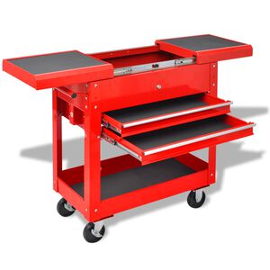vidaXL Tool Trolley Red 70.5 x 37 x 71 cm Steel
