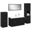 vidaXL Bathroom Furniture Set 4 pcs Black Oak Engineered Wood
