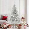vidaXL Artificial Pre-lit Christmas Tree Silver 180 cm PET