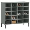 vidaXL Shoe Rack with Metal Legs Grey 95x35x87 cm Solid Wood OSLO