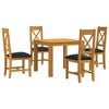 vidaXL Dining Set 5 pcs Black Solid Oak Wood