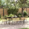 vidaXL Garden Dining Set 7 pcs Brown Poly Rattan
