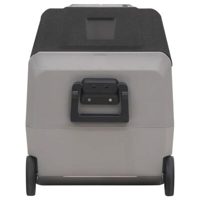 vidaXL Cool Box with Wheel and Adapter Black & Grey 50 L PP & PE