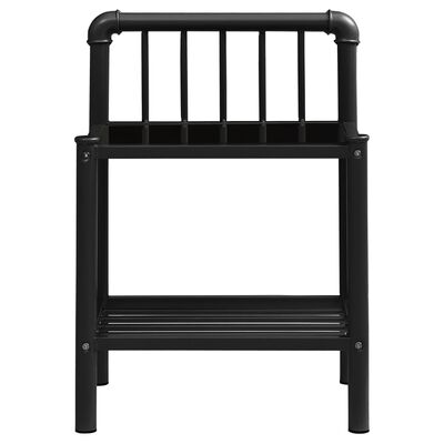 vidaXL Bedside Cabinet Black 45x34.5x62.5 cm Metal and Glass