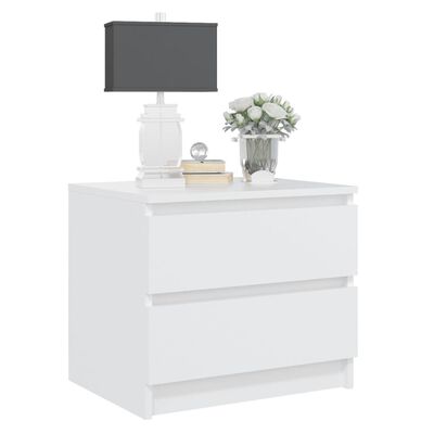 vidaXL Bed Cabinets 2 pcs White 50x39x43.5 cm Engineered Wood