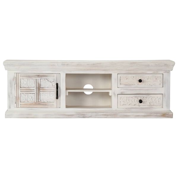 vidaXL TV Cabinet White 120x30x40 cm Solid Mango Wood
