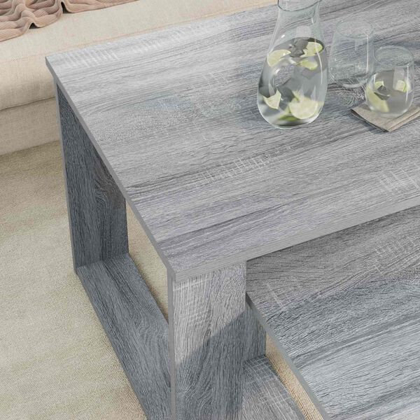 vidaXL Coffee Table Set 2 pcs Grey Sonoma Engineered Wood